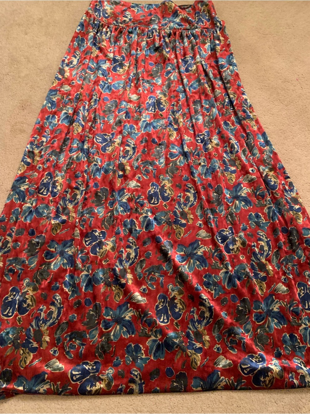 NWOT Natural Life Lisa Velvet Floral Pull On Maxi Skirt - Picture 4 of 4